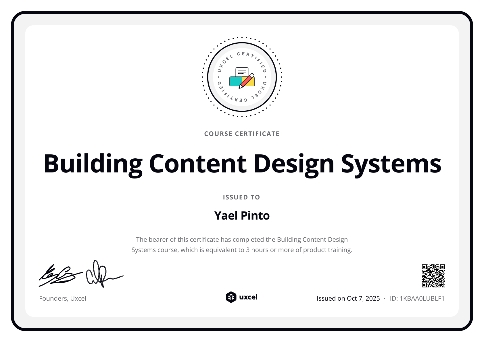 Yael's certificate